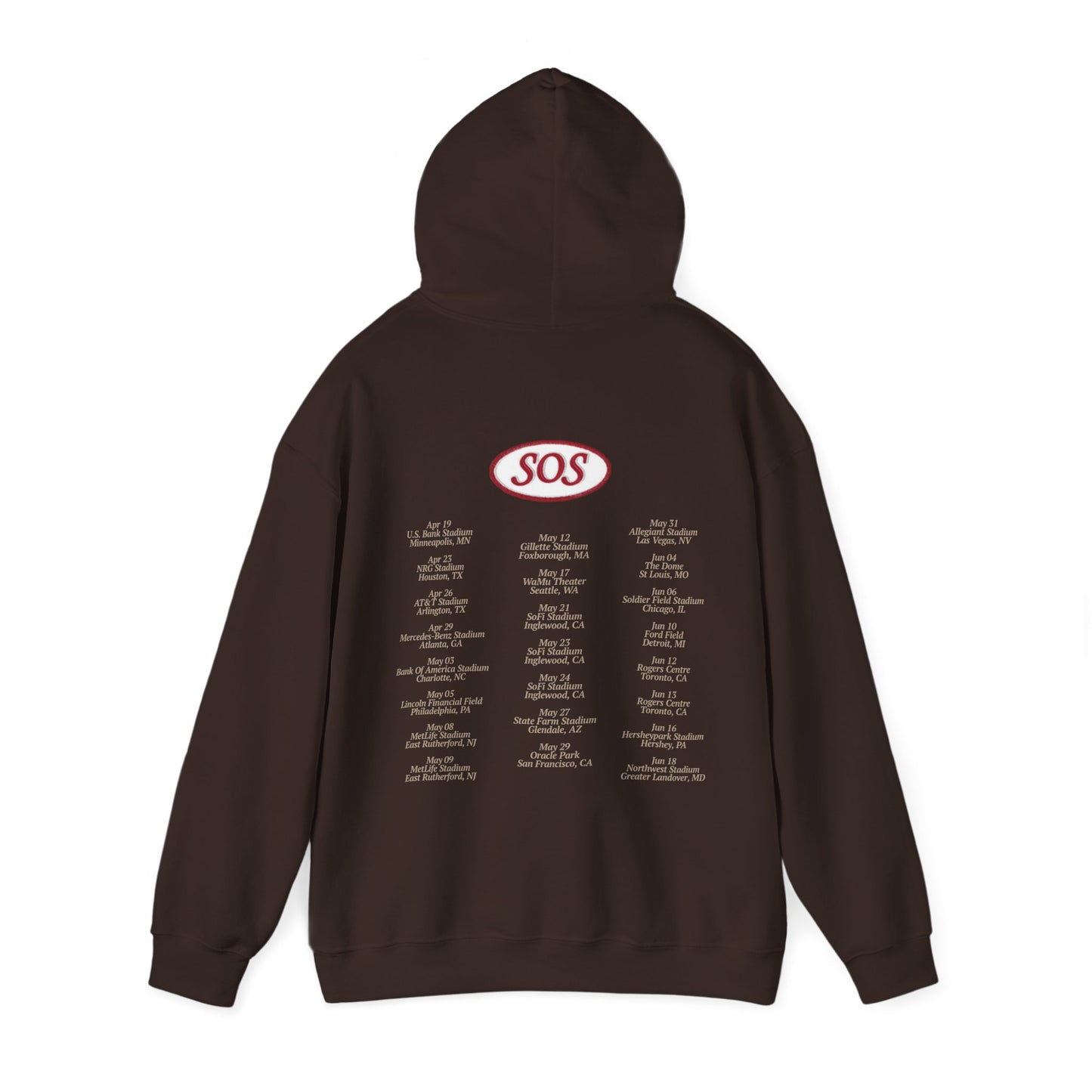 SZA LANA MERCH - SZA LANA SIGNATURE CHOCOLATE BUG TOUR DATES HOODIE