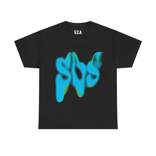 SZA SOS MERCH - SZA SOS GLOW BLACK TEE