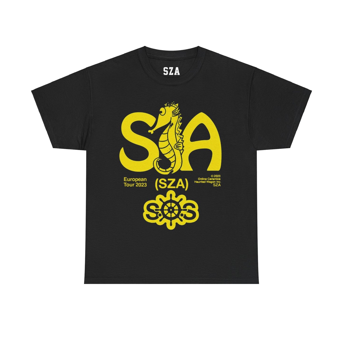 SZA SOS MERCH - SZA SEAHOUSE EUROPE TOUR BLACK TEE