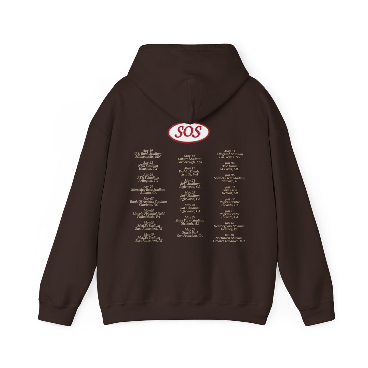 SZA LANA MERCH - SZA LANA SIGNATURE CHOCOLATE BUG TOUR DATES HOODIE